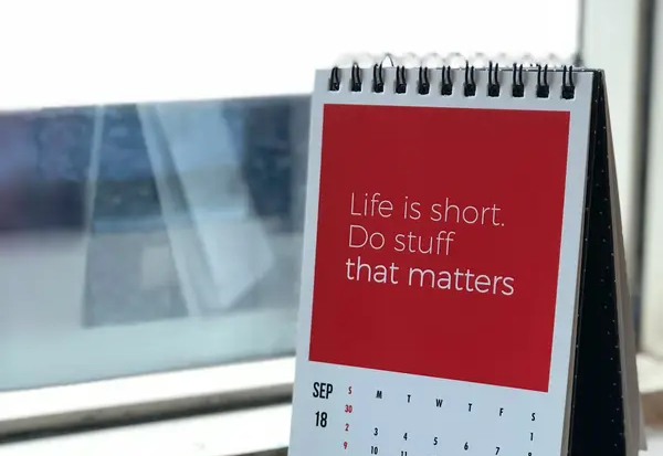 Motivational quote on a calendar